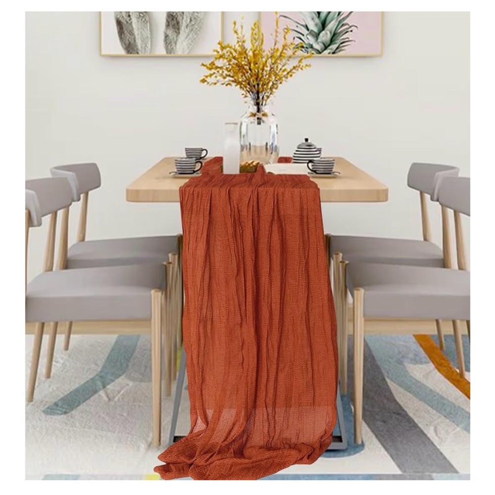 118”x35” Elegant Rust Table Runners (9 count)